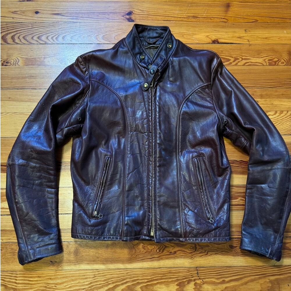 Vintage Cafe Racer Style Leather Motorcycle Jacket